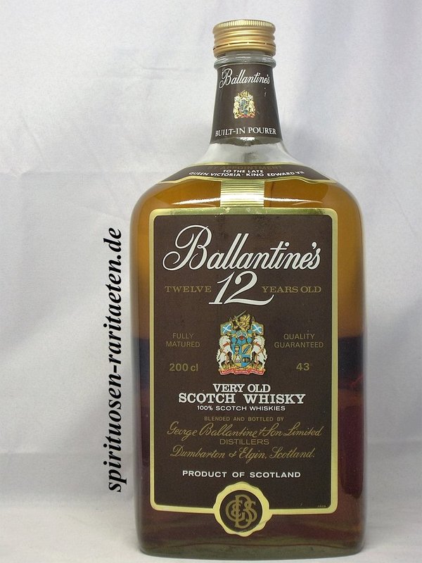 Ballantines 12Y. 2,0L alt Henkel Flasche Scotch Whisky