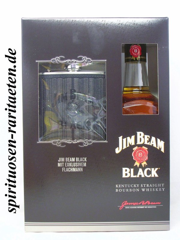 Jim Beam Black 6Y. Triple Aged  GP mit Flachmann Kentucky Straight Bourbon Whiskey