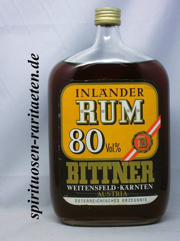 Bittner Inländer Rum 80% 1,0 L. Weitensfeld Kärnten Österreich
