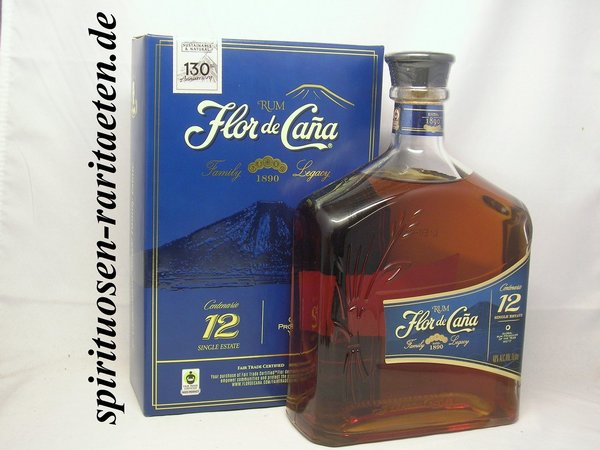 Flor de Cana Centenario 12 Single Estate 1,0 L. 40% Rum Nicaragua