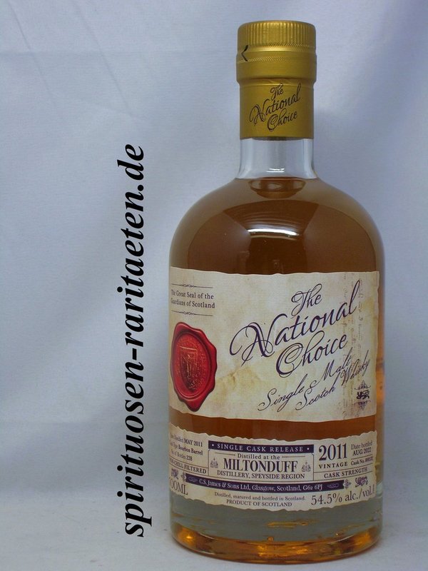 Miltonduff 11 Y. 2011 Speyside Single Cask Malt Scotch Whisky 54,5% The National Choise