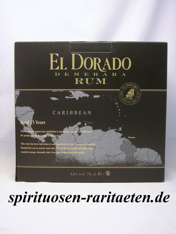 El Dorado 15 Years GP mit 2 Nosing Gläsern 0,7 L. 43% Demerara Rum