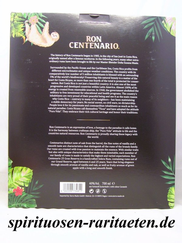 Ron Centenario Gran Reserva Solera 25 Geschenkset mit Dekanter und 2 Tumblern