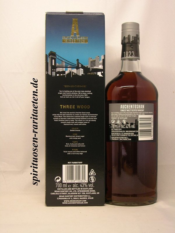 Auchentoshan Three Wood 0,7 L. 43% Lowland Single Malt Scotch Whisky