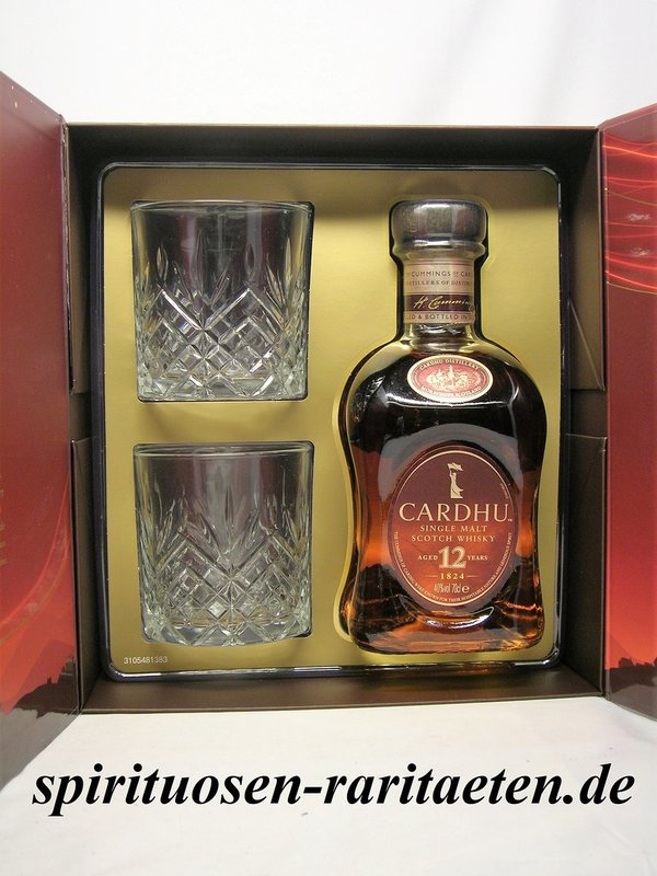 Cardhu 12 Years 0,7 L. 40% Single Malt Scotch Whisky GP + 2 Gläser