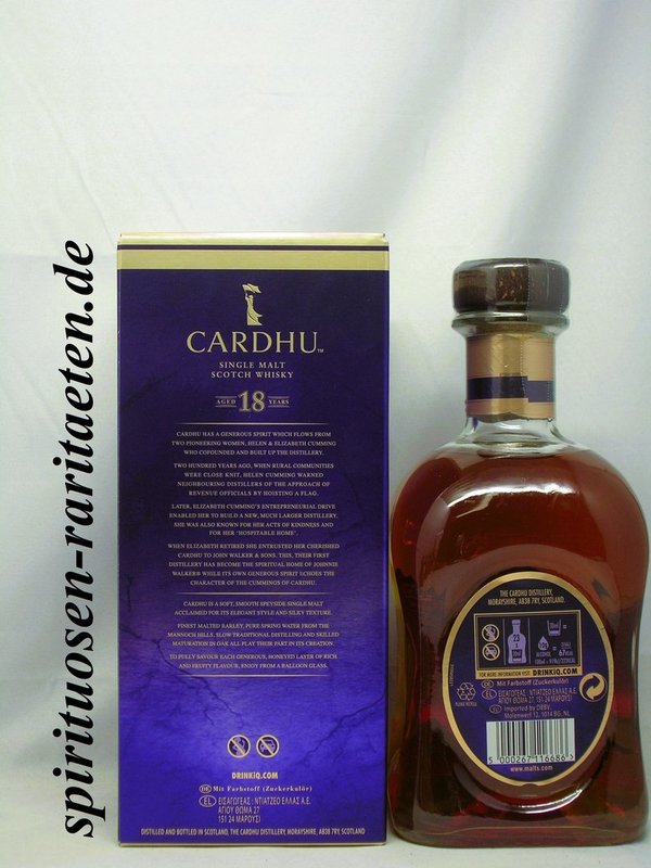 Cardhu 18 Years Old 0,7 L. 40% Single Malt Scotch Whisky