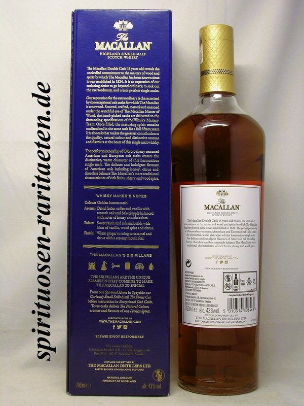 The Macallan 15 Years Double Cask 0,7 L. 43% Highland Single Malt Scotch Whisky