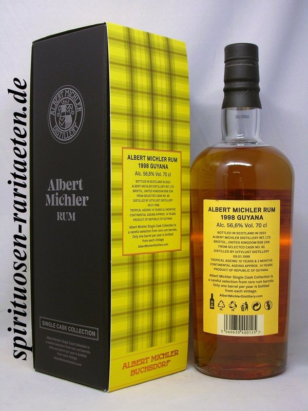 Albert Michler Rum Guyana 1998 Uitvlugt 24 Y. 0,7 L. 56,6% Single Cask