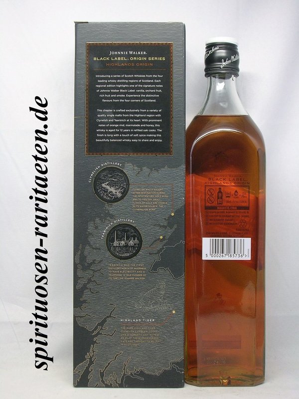 Johnnie Walker Black Label 12 Y. Highlands Origin 0,7 L. 42% Blended Scotch Whisky