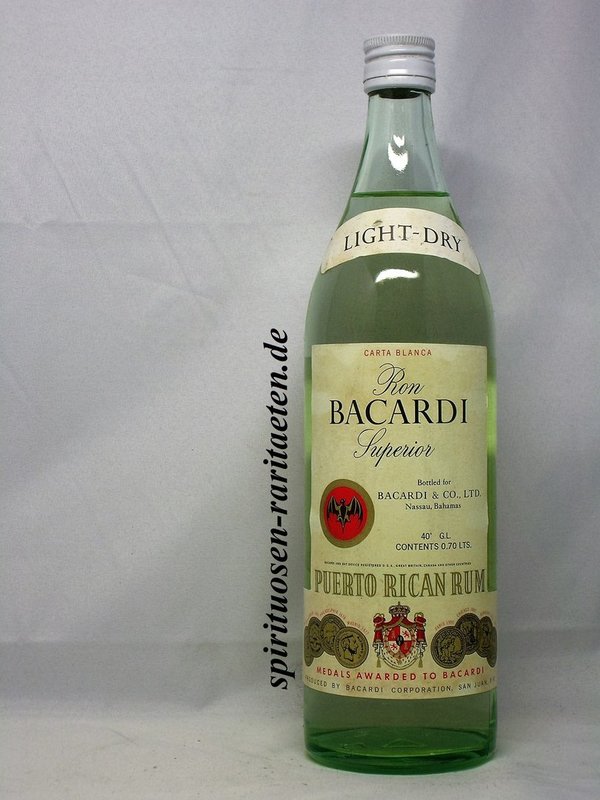 Bacardi Carta Blanca Light-Dry 0,7l 40,0% Puerto Rican Rum