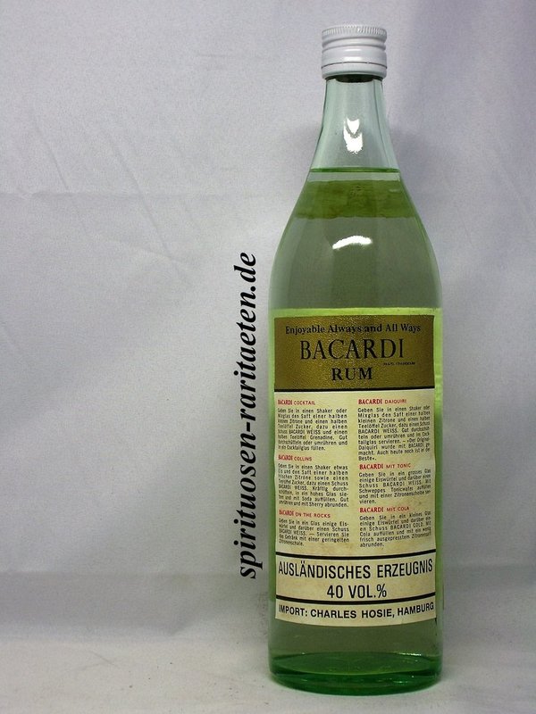 Bacardi Carta Blanca Light-Dry 0,7l 40,0% Puerto Rican Rum