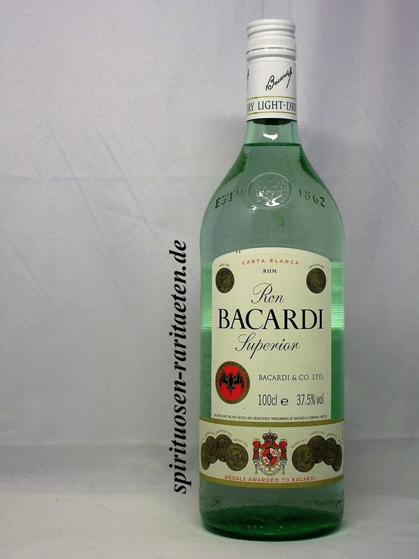 Bacardi Carta Blanca Rum 1,0l 37,5% Weißer Rum