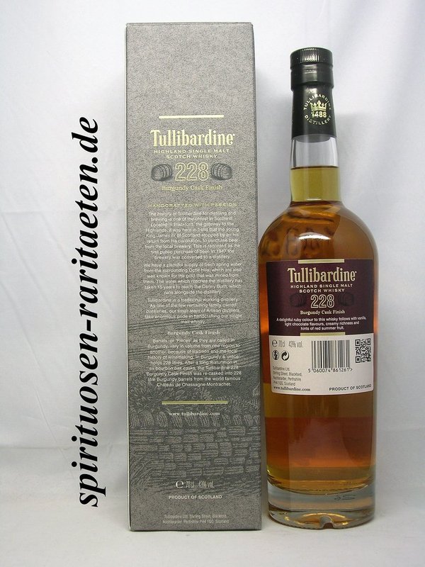 Tullibardine 228 Burgundy Finish 0,7 L 43% Highland Single Malt Scotch Whisky