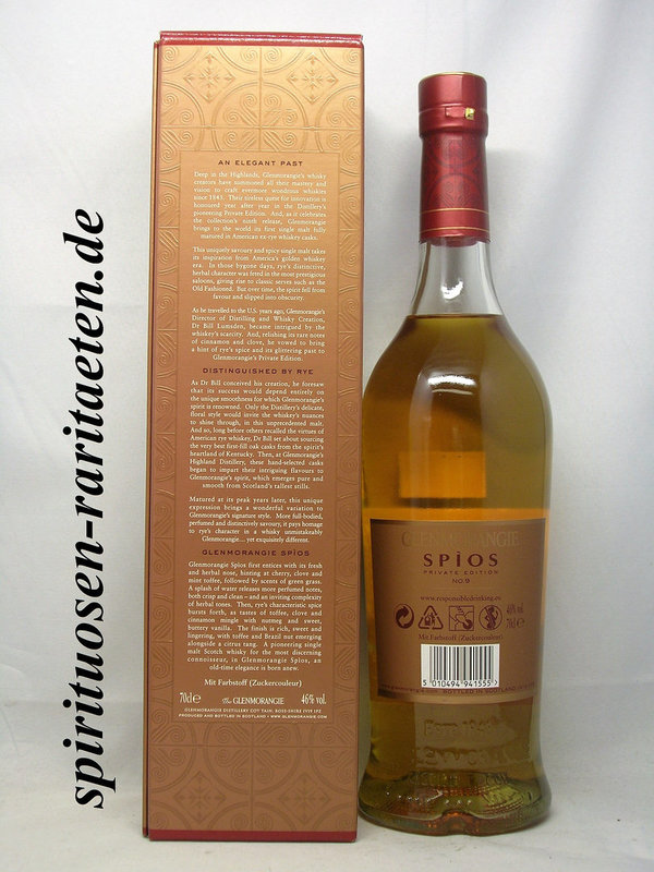 Glenmorangie Spios Ex-Rye Casks 0,7 L.  46 % Highland Single Malt Scotch Whisky