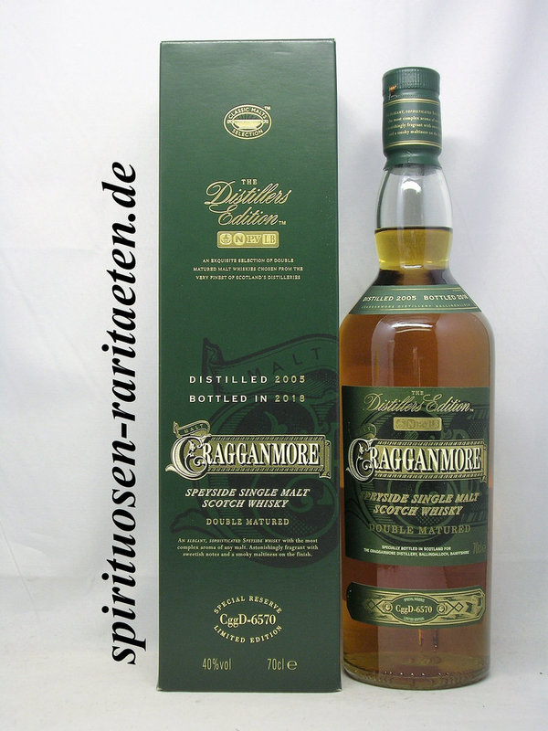 Cragganmore Distillers Edition 0,7 L. 40% Speyside Single Malt Scotch Whisky 2005