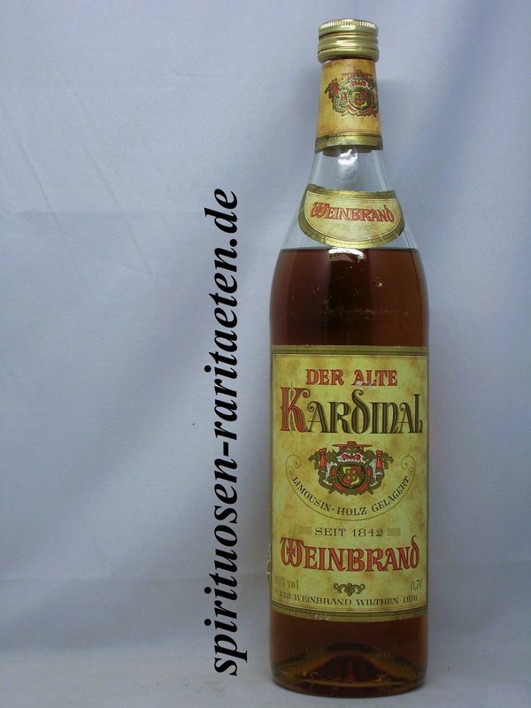 Der Alte Kardinal Weinbrand VEB Wilthen DDR 0,7 L. 38% Limousin Holz Gelagert