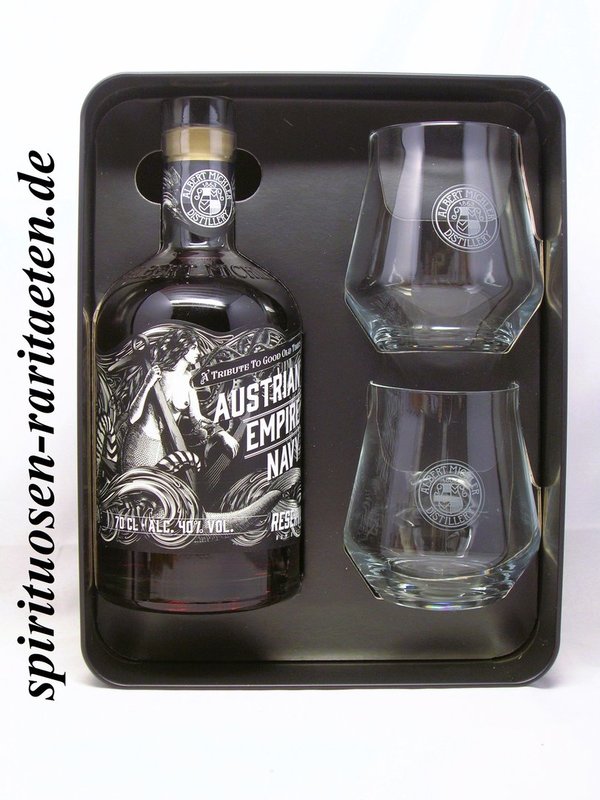 Austrian Empire Navy Reserva 1863 0,7 L. 40% Blech Box Rum Basis Spirit Drink