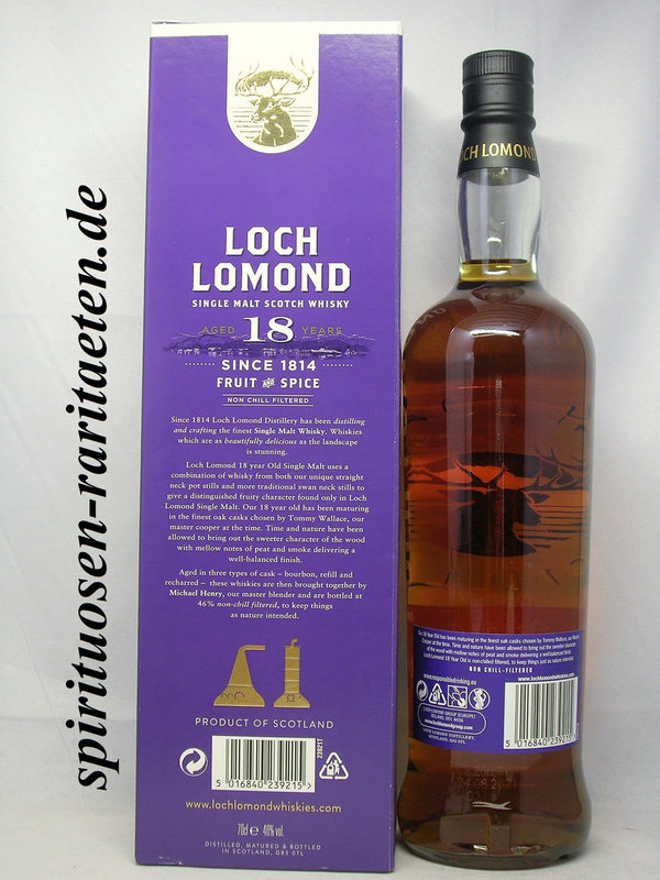 Loch Lomond 18Y. Single Malt Scotch Whisky 0,7 L. 46%