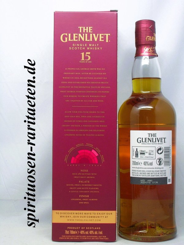 The Glenlivet 15 Y. French Oak Reserve Single Malt Scotch Whisky 0,7 L. 40%