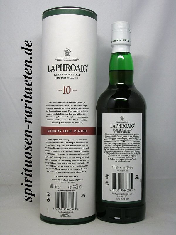 Laphroaig 10 Y. Sherry Oak Finish 0,7 L. 48% Islay Single Malt Scotch Whisky