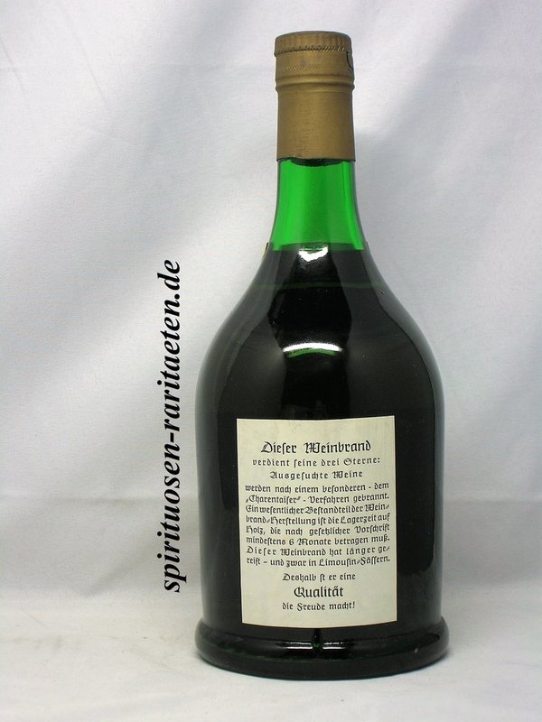Delaplant 3 Stern Weinbrand 60er Jahre ohne Inhalts / Alkohol Angabe