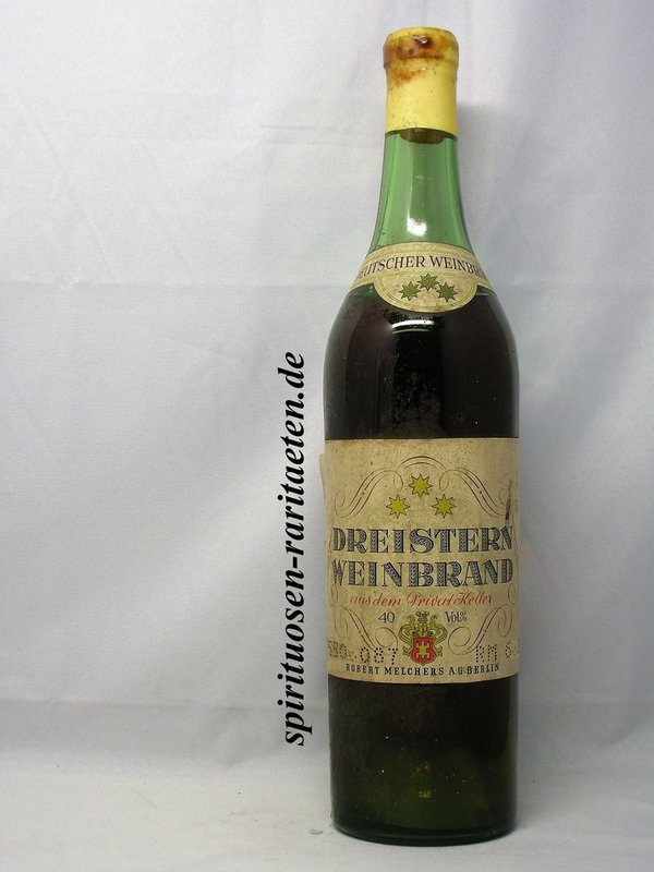 Dreistern Deutscher Weinbrand 0,7l 40,0% Robert Melchers AG Berlin alte Abfüllung
