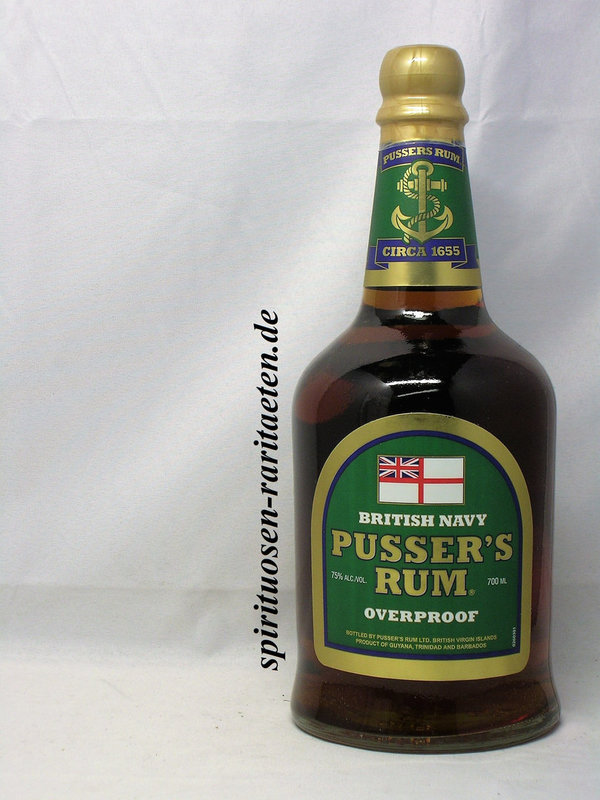 Pusser´s Rum Overproof 0,7 L. 75% British Navy Pussers Green Label