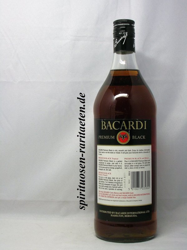 Bacardi Premium Black 1,0l 40,0% Rum ältere Abfüllung