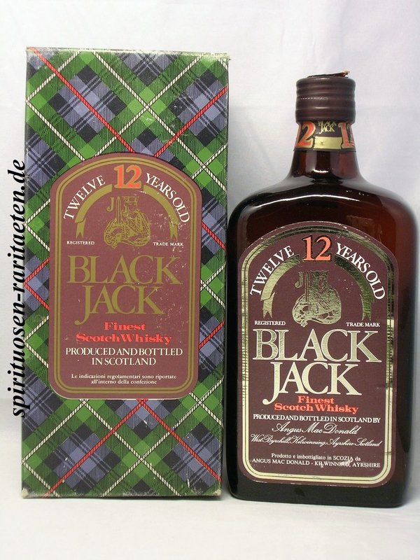 Black Jack 12 Years Finest Scotch Whisky italienische Banderole 0,75 L. 40%