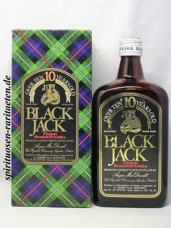 Black Jack 10 Years Finest Scotch Whisky italienische Banderole 0,75 L. 40%