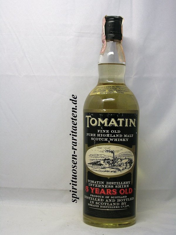 Tomatin 5 yo. 0,75l 43,0% Fine Old Pure Highland Malt Scotch Whisky mit italienischer Banderole