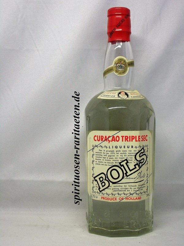 Bols Triple Sec Curacao 0,75 L. 39,0% alte Abfüllung acht-eckige Flasche