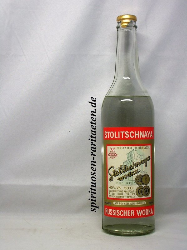 Stolitschnaya Wodka 0,5l 40,0% UdSSR mit Abrissdeckel DDR 18,00M
