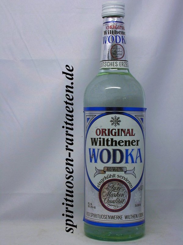 Original Wilthener Wodka 0,7 L. 40% VEB Wilthen / DDR 26,00M