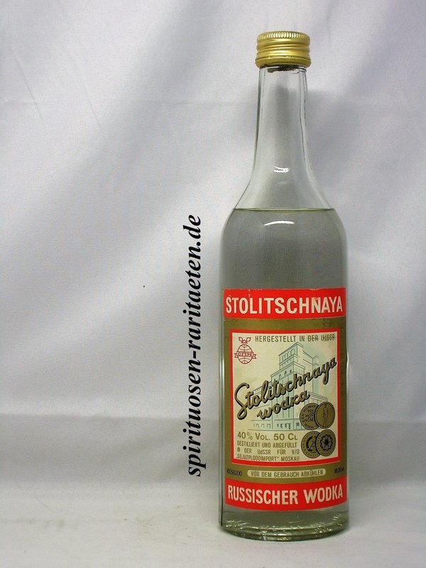 Stolitschnaya 0,5 L. 40% UdSSR Wodka Russischer Wodka 18,00M DDR