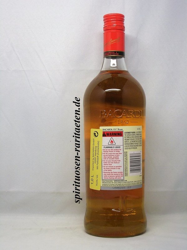 Bacardi 151° Proof 75,5% Puerto Rican Rum