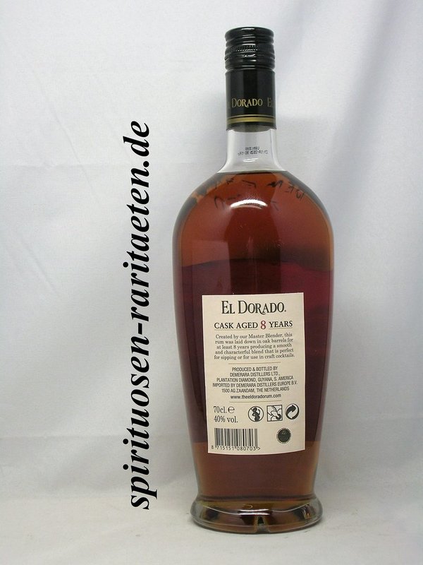 El Dorado 8 Cask Aged Years Demerara Rum 0,7 L. 40%