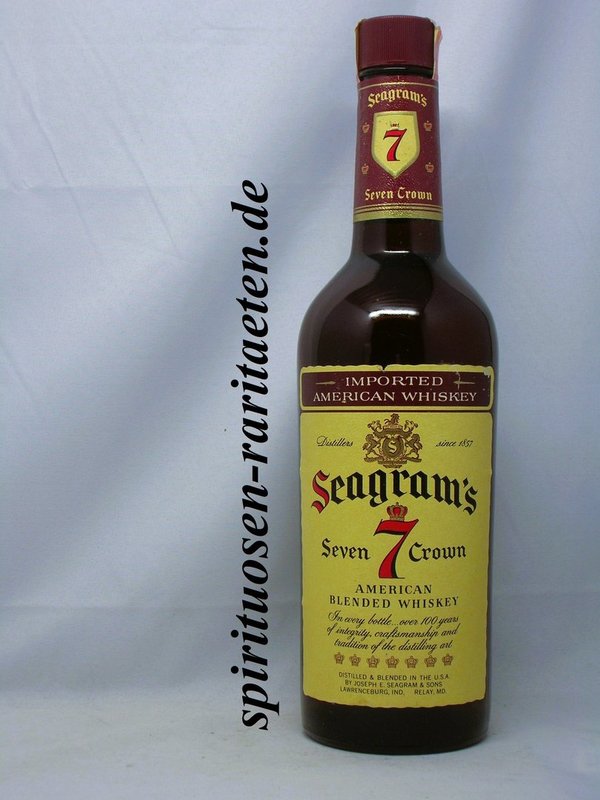 Seagram`s 7 Seven Crown American Blended Whiskey 0,7 L. 40% ca. 70er Jahre