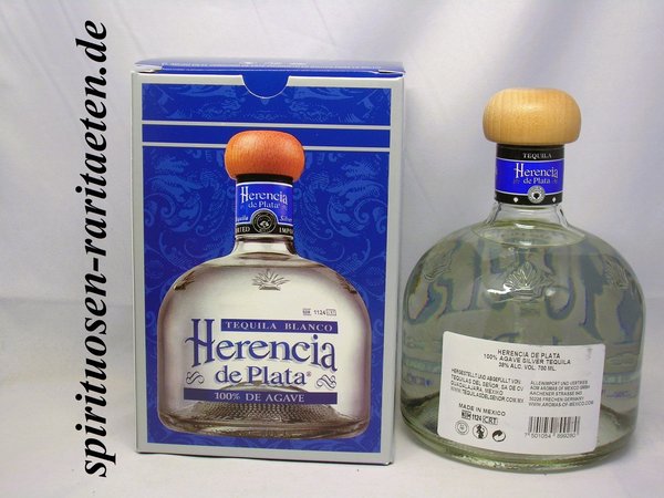 Tequila Herencia de Plata Silva Blanco 100% Puro de Agave 0,7 L. 38%