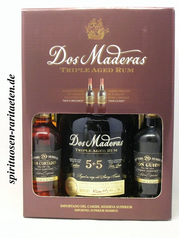Dos Maderas 5+5 Tripple Aged Rum GP + 2 Fl. 20 Y. Sherry