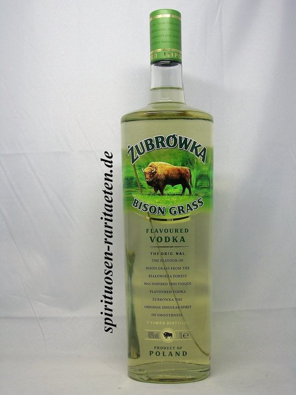 Zubrowka Bison Grass Flavoured Vodka 40% 1,0 L. 7 Times Distilled
