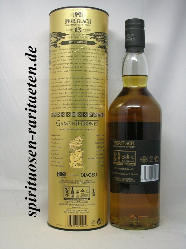 Game of Thrones Mortlach 15Y. Six Kingdoms 0,7 L. 46% Limited Edition Whisky