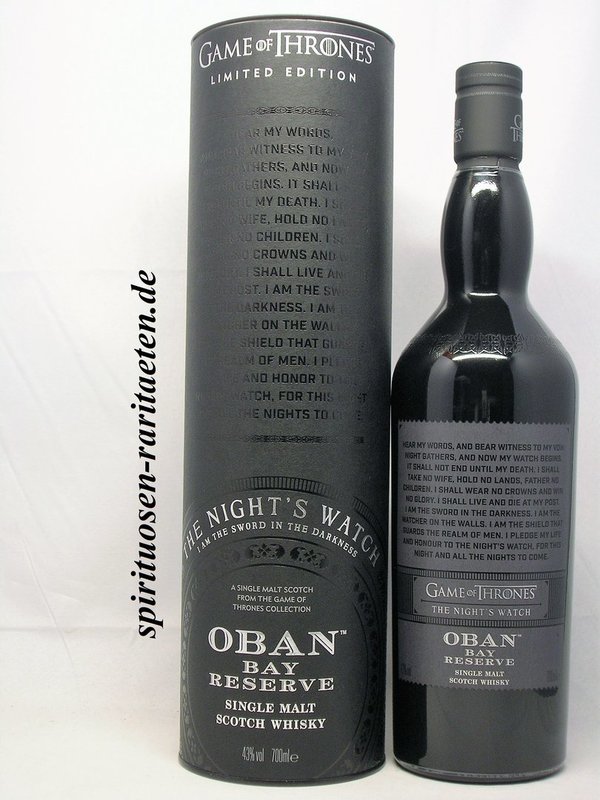 Game of Thrones Oban Bay Reserve The Night`s Watch 0,7 L. 43% Whisky