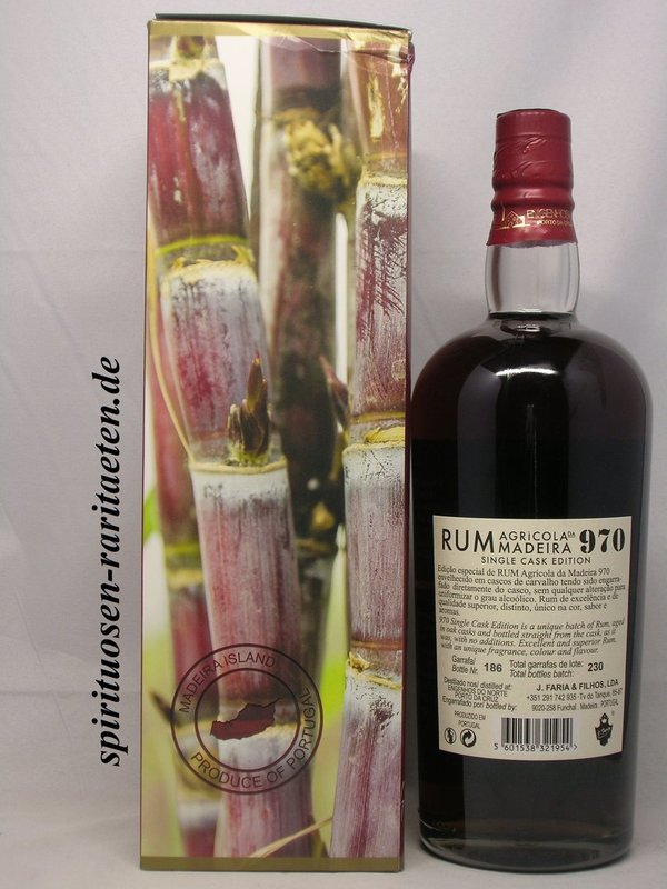 Rum Agricola da Madeira Single Cask Edition 970 2007 - 2019 50%