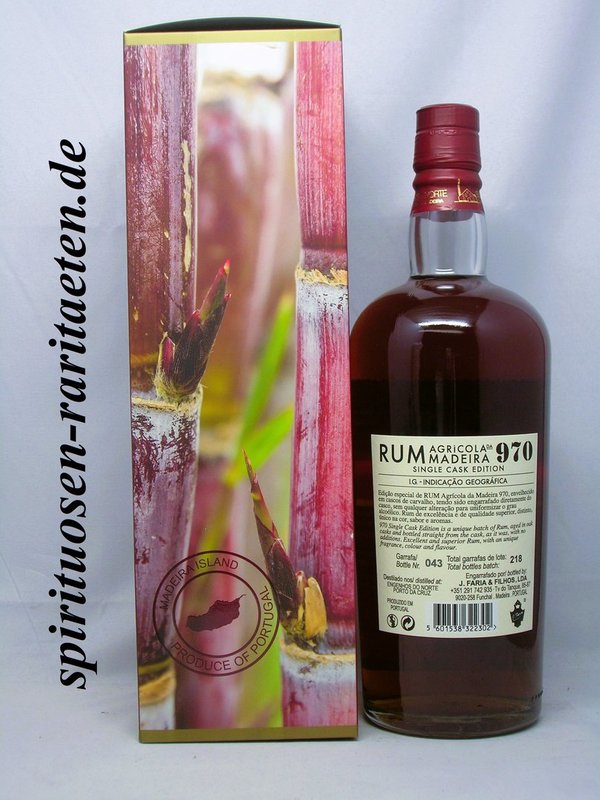 Rum Artesanal Agricola da Madeira Single Cask Edition 970 2005 - 2022 50,8%