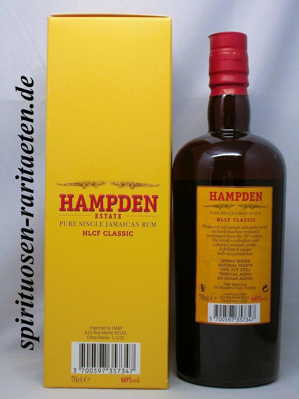 Hampden Estate HLCF Classic Pure Single Jamaican Rum High Ester 60% Trelawny