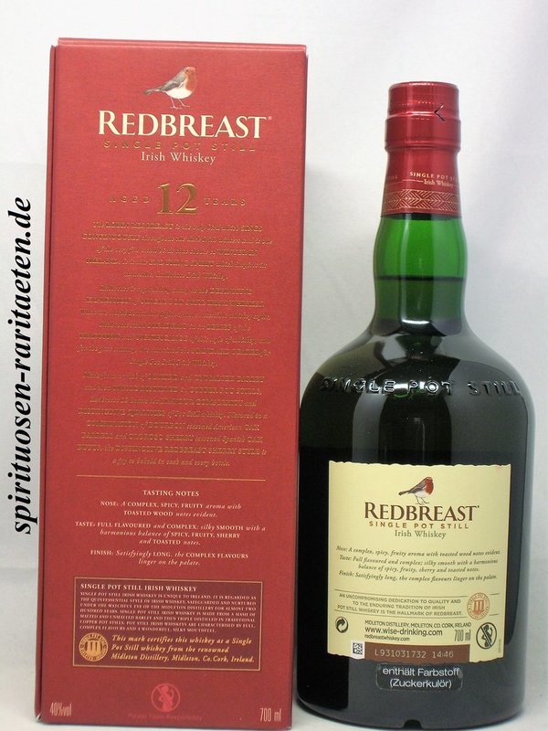 Redbreast 12 Y. Single Pot Still Irish Whiskey 0,7 L. 40%