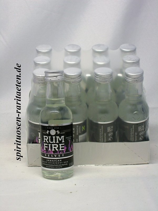 Hampden Estate Rum Fire Velvet 12 x 0,05 L. Miniatur 63% Jamaica White Overproof