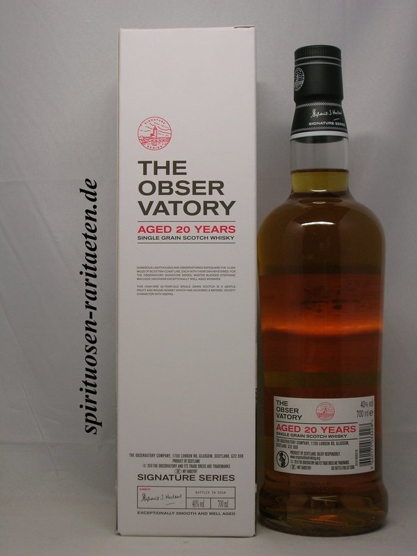 The Observatory 20 Years Old Single Grain Scotch Whisky 0,7 L. 40%