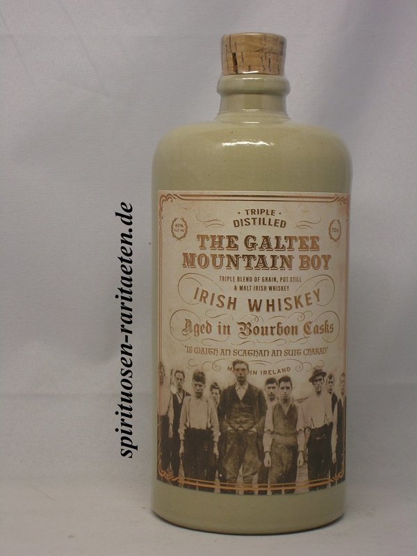 The Galtee Mountain Boy Irish Whiskey Steingut Flasche 0,7 L. 40%
